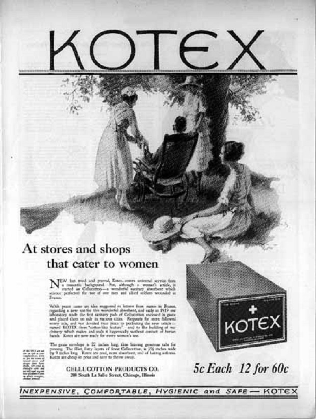 First Kotex sanitary napkin ad