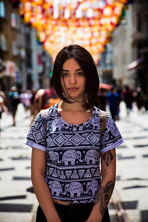 A Turkish girl on the streets of Istanbul.