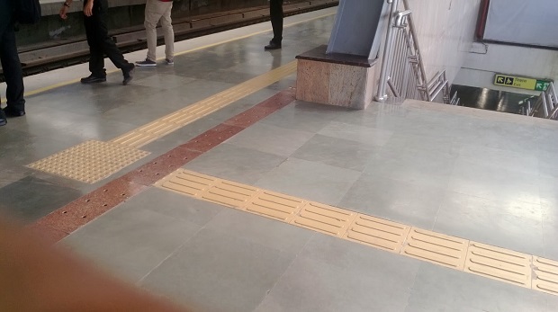 Tactile pavement For Blind People Delhi Metro