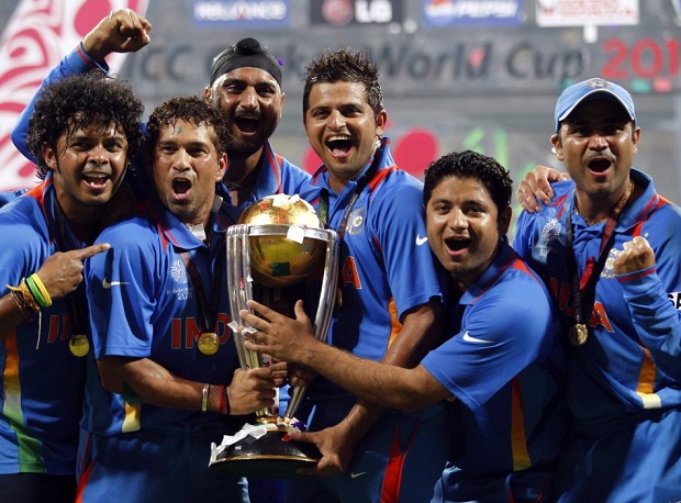 Team india with 2011 world cup