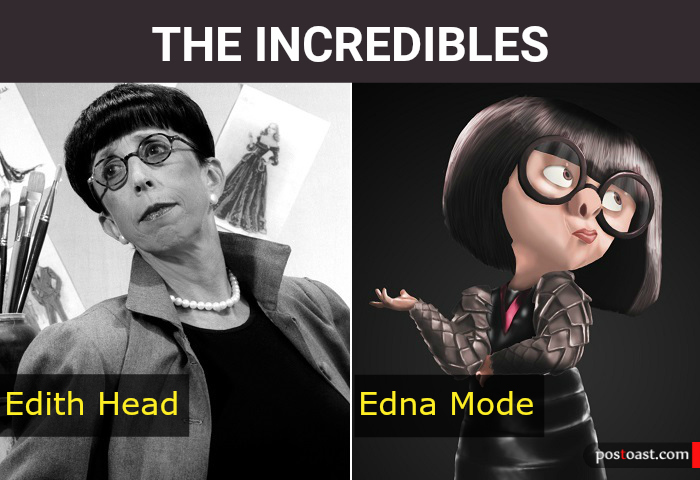 3. Edna Mode from "The Incredibles" - Inspiration: Edith Head.