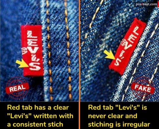 levis t shirt fake vs real