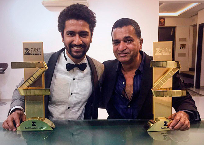 Vicky Kaushal with his father Shyam Kaushal