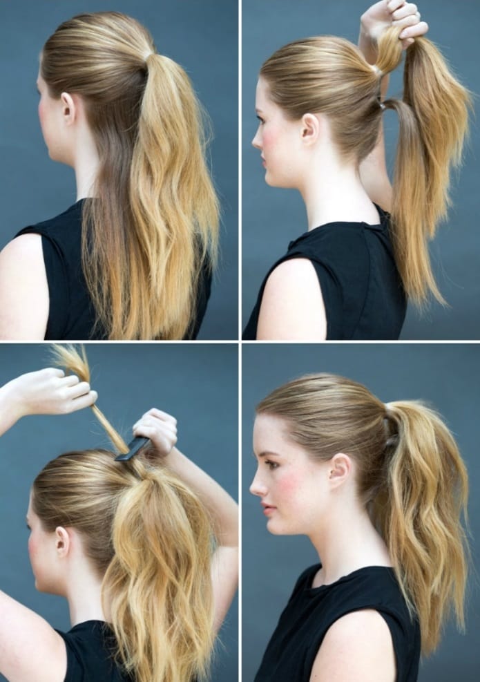 Ponytail Hairstyle Tutorial Stock Image - Image of hairstyle, simple:  186235393
