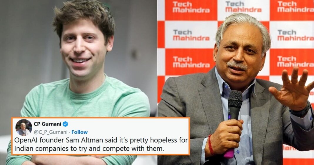 Tech Mahindra CEO Responds To Sam Altman's Who Said It’s Hopeless For ...