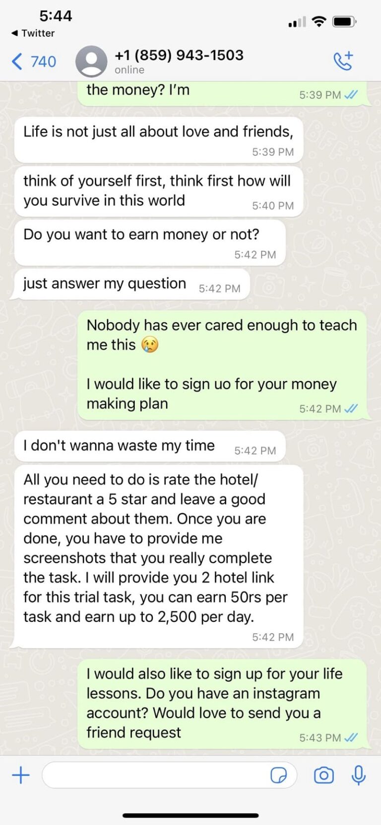 WhatsApp Scammer Gives Valuable Life Lesson On Money, Friends & Self ...