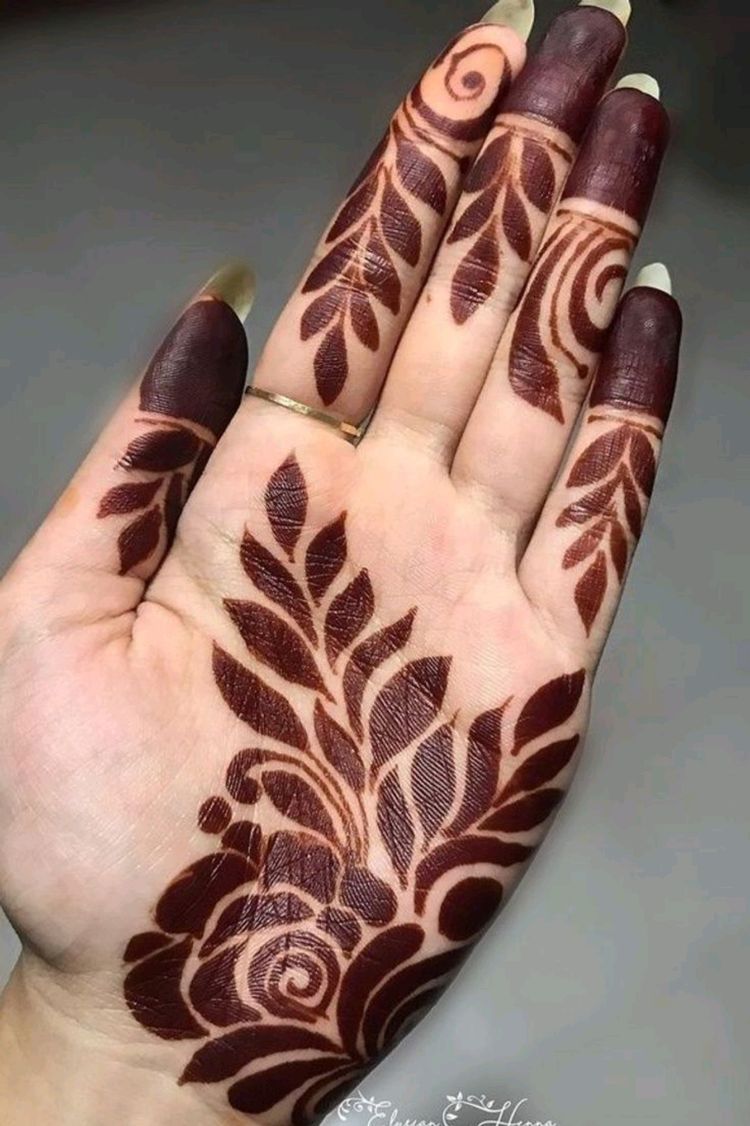 front hand finger mehndi design