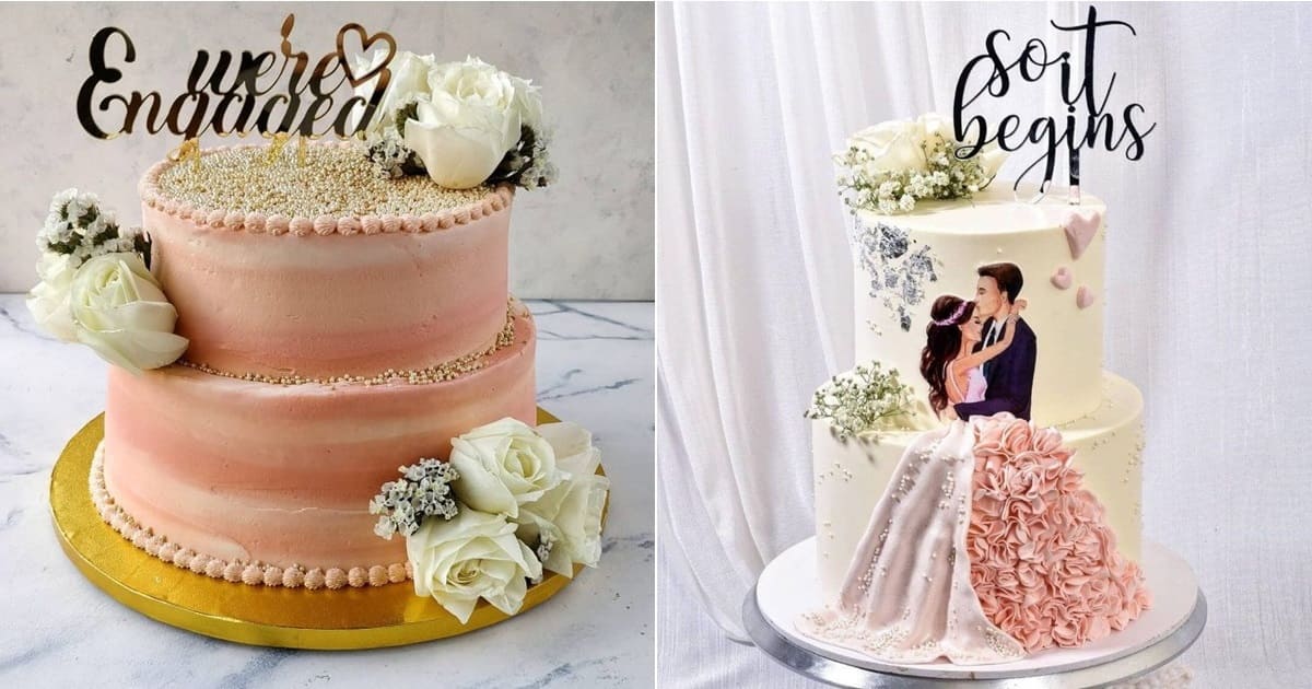 Mr & Mrs Engagement Cake With 3D Finishing | Ring Ceremony Cake Design -  YouTube