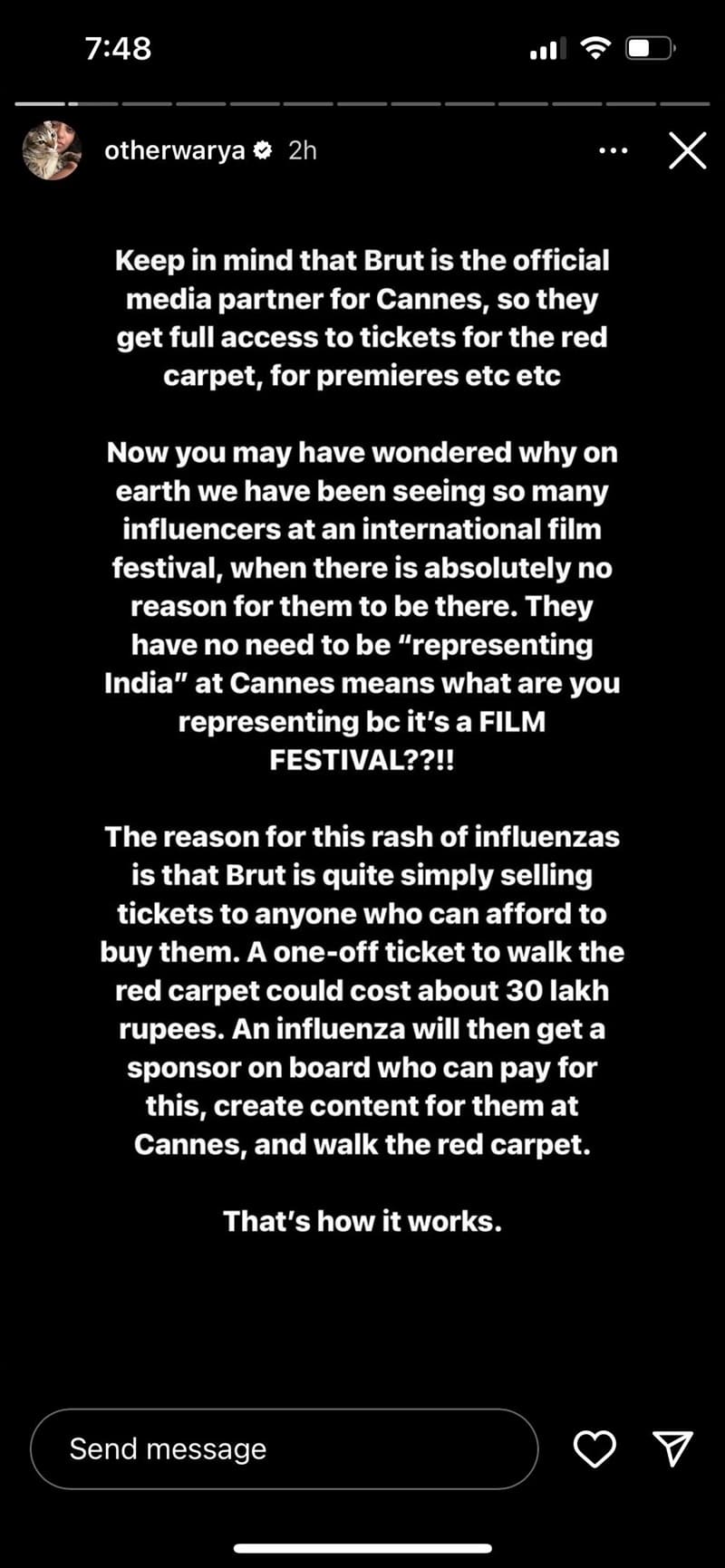Brut selling cannes tickets