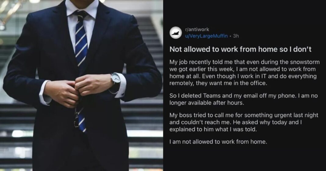 Employee Not Allowed To Work From Home, What He Did Next Is Savage